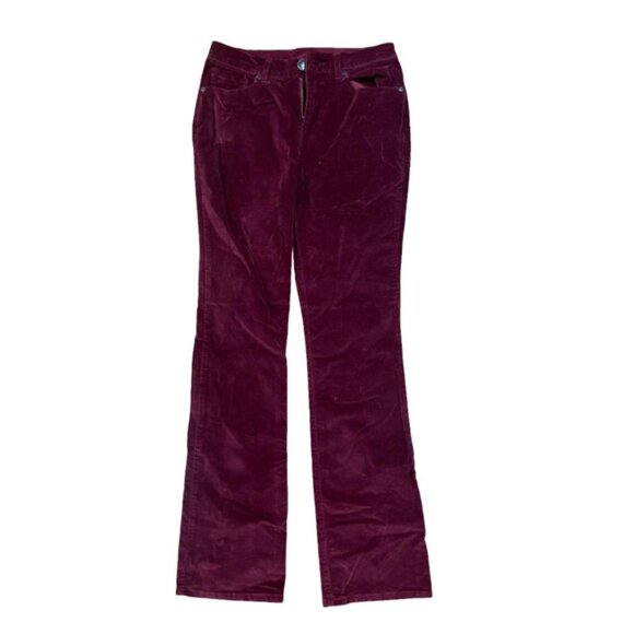 DC2 Burgundy Velvet Straight-Leg Trousers – Size 4 – Excellent Condition - Picture 1 of 4